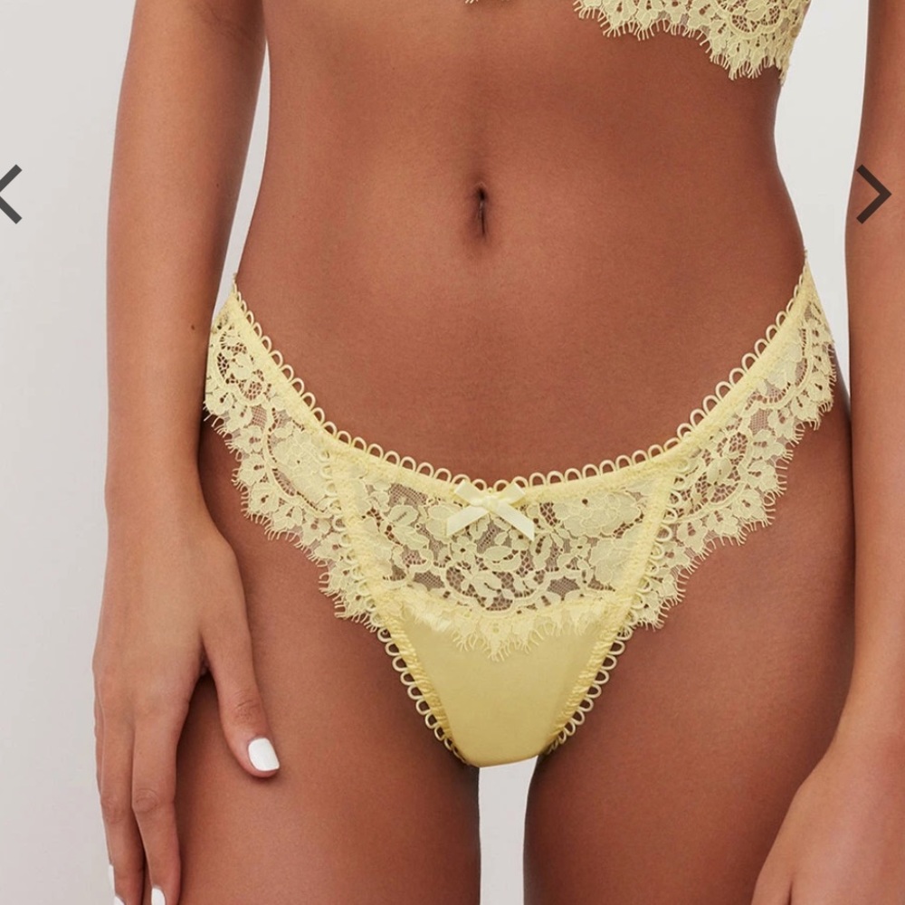 For Love and Lemons Faye Lace Thong Panty
